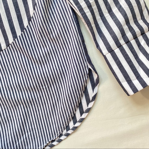 Bleuh Ciel Striped Blue White Button Down Shirt S - Picture 3 of 5